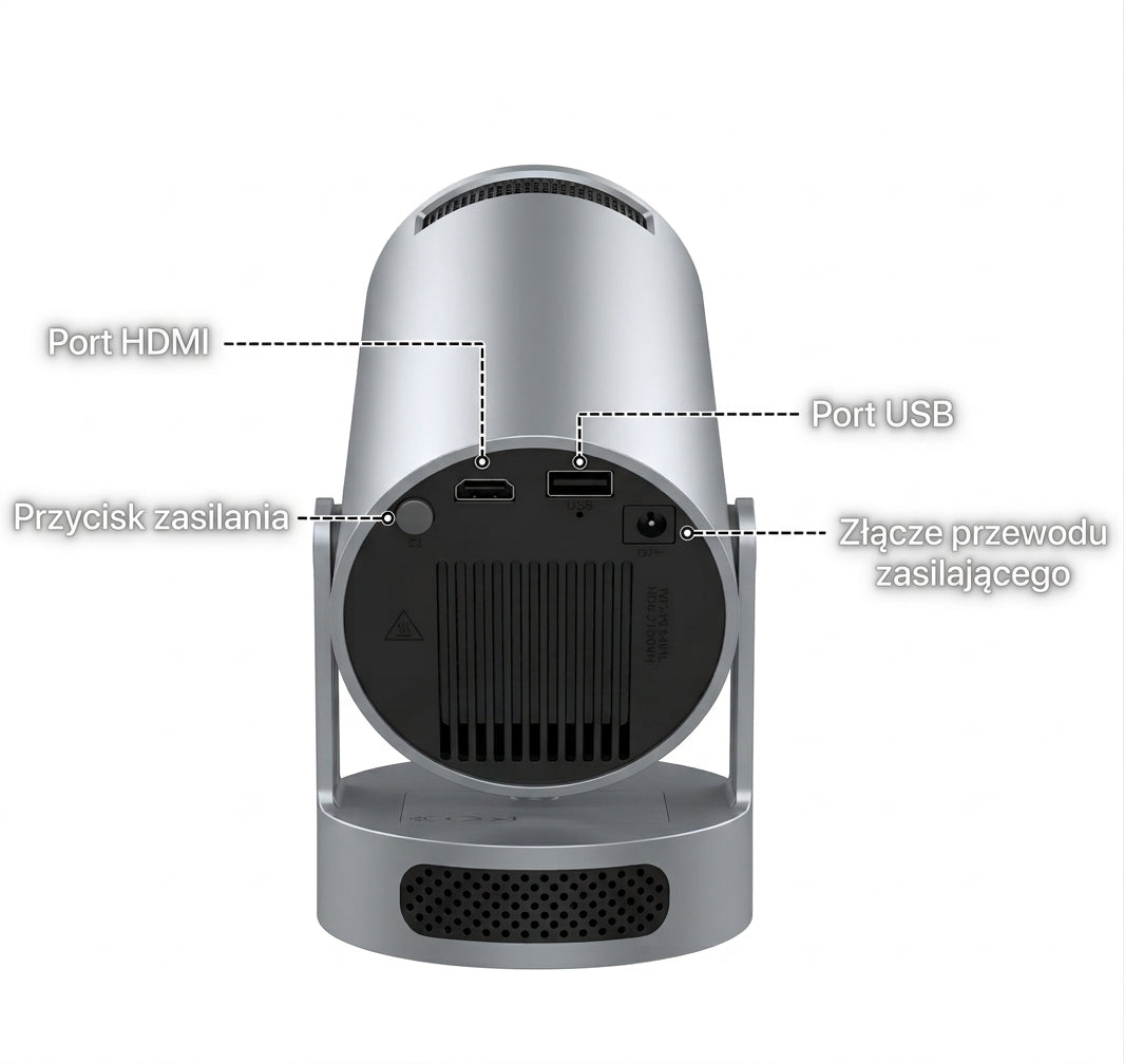 SmartPeak -  Nowoczesny ciemny  projektor z  WiFi i androidem